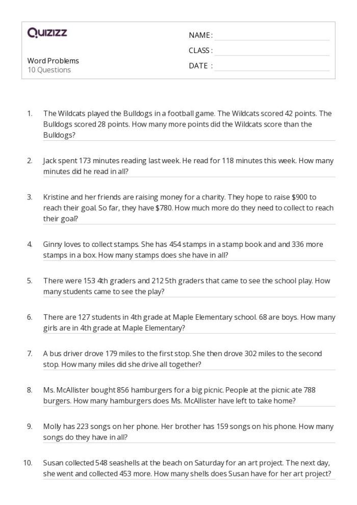 Arctic Word Problems Worksheet Example 2 for Elementary Math Practice Third grade students solving Arctic-themed multi-step word problems involving mixed mathematical operations
