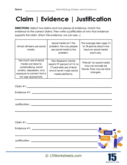 Sixth grade worksheet for identifying and removing irrelevant evidence in argument writing