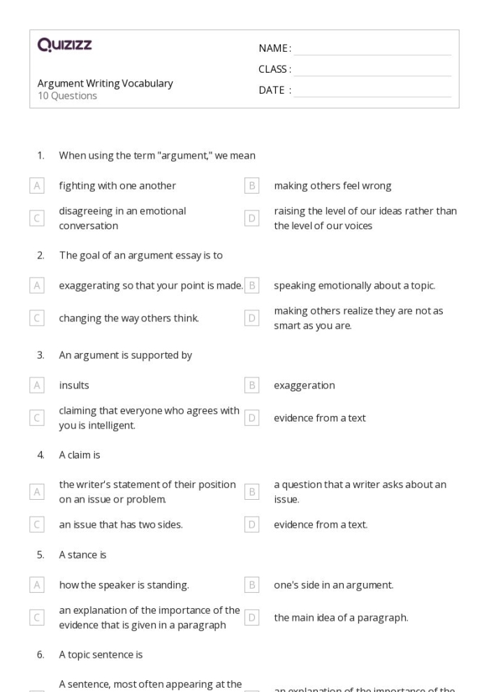 Argument writing rubric for sixth graders, focusing on Common Core standards. Comprehensive guide for evaluating introduction, support, transitions, style, and conclusion in essays.
