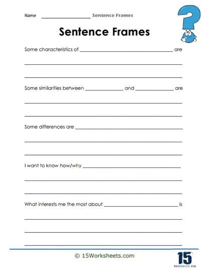 Fourth grade life science worksheet featuring sentence frames to improve argument writing skills 18