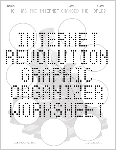 What's Your Argument Internet Access Writing Prompt for Middle School Sixth grade student writing an argumentative essay about internet access rights on a worksheet