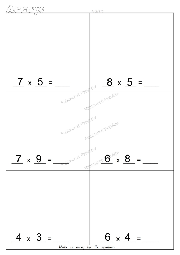 Array Practice Worksheet 14 Multiplication and Repeated Addition Second grade math worksheet featuring repeated addition exercises for multiplication arrays