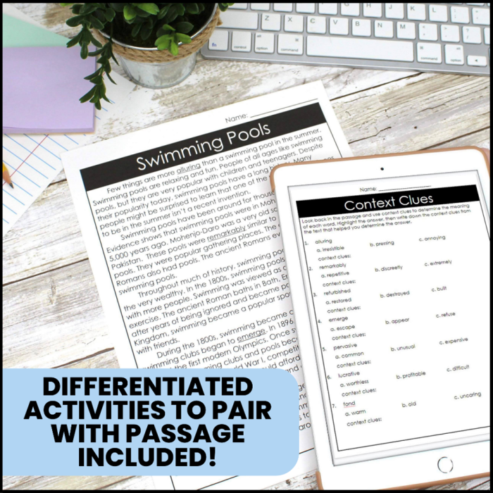 Artistic swimming reading comprehension worksheet for seventh grade students featuring water sports facts