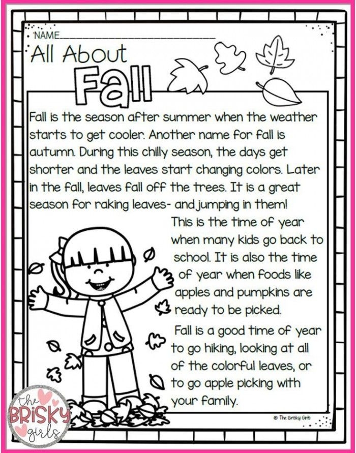 Third grade student reading a fluency passage about autumn leaves and fall activities