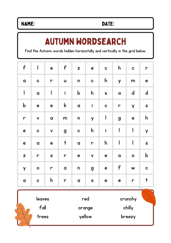 Autumn Word Problems Practice Worksheet for Elementary Math Skills Fourth grade students solving autumn-themed math word problems involving addition, subtraction, multiplication and division operations