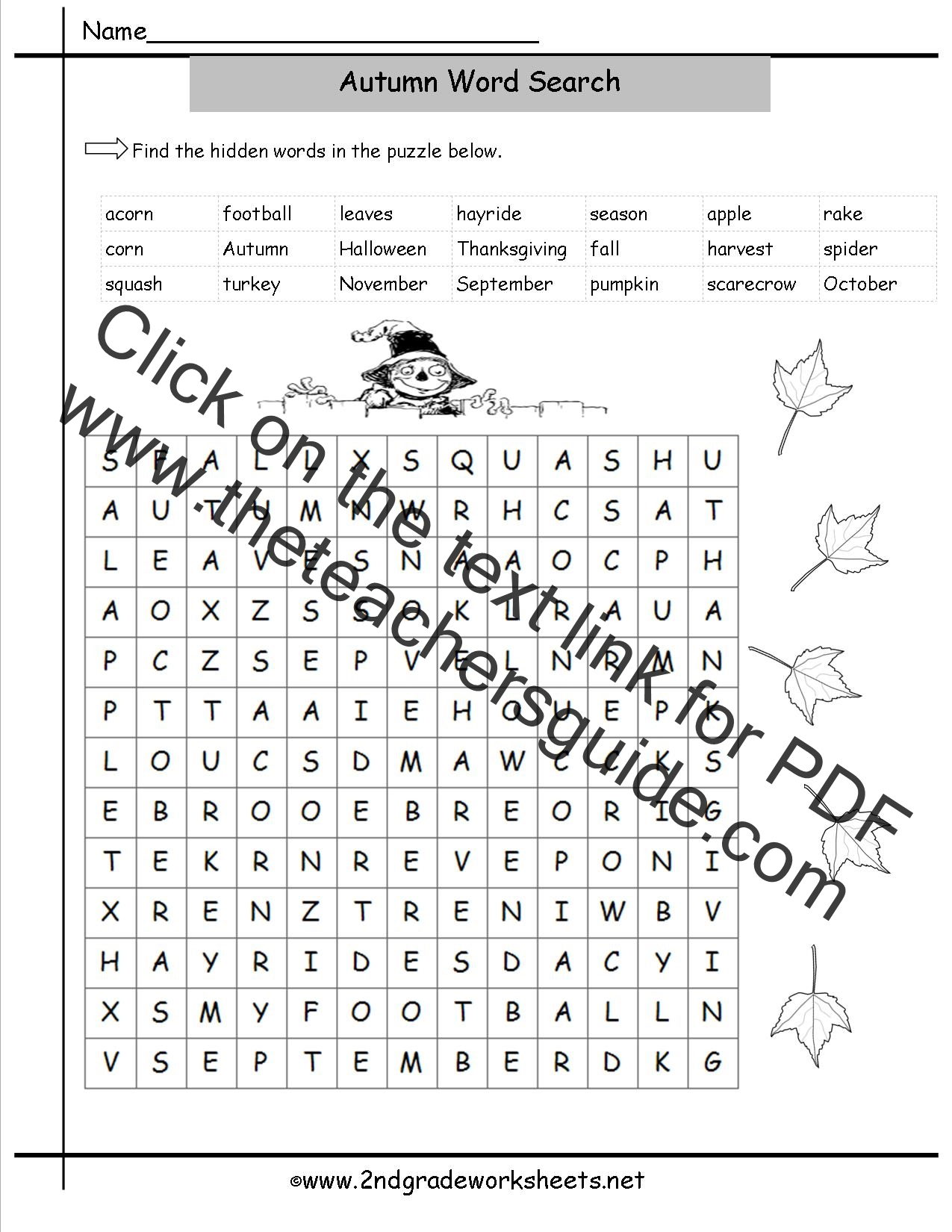 Autumn Word Problems Worksheet for Grade 4 Math Practice 14 Fourth grade student solving autumn-themed math word problems involving four operations