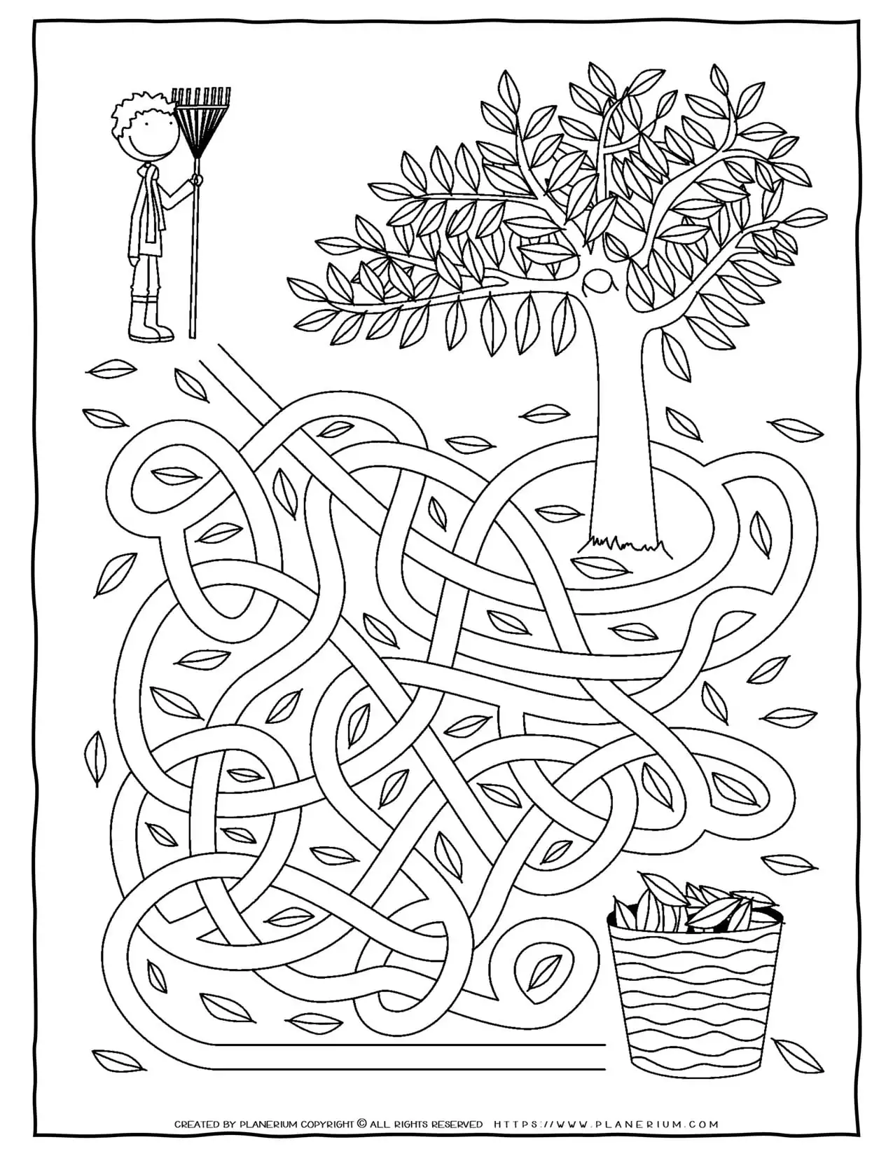 Handwriting worksheet for First Grade Autumn Maze worksheet for First Grade