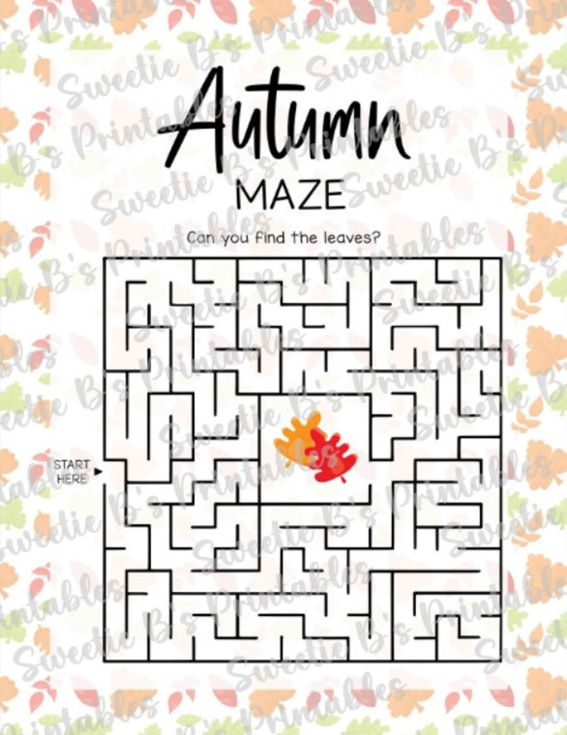Autumn Maze Handwriting Worksheet Number 8 First grade students tracing a winding path through an autumn themed maze for handwriting practice