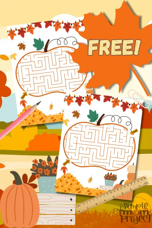 Autumn Maze Worksheet Number 4 for First Grade Handwriting First grade student tracing a winding path through an autumn themed maze for handwriting practice