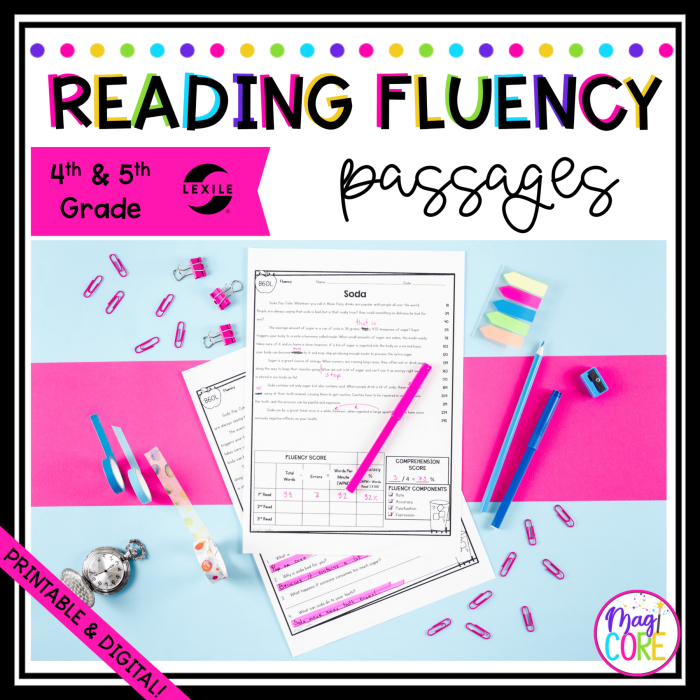 Third grade student practicing reading fluency with an autumn-themed passage worksheet
