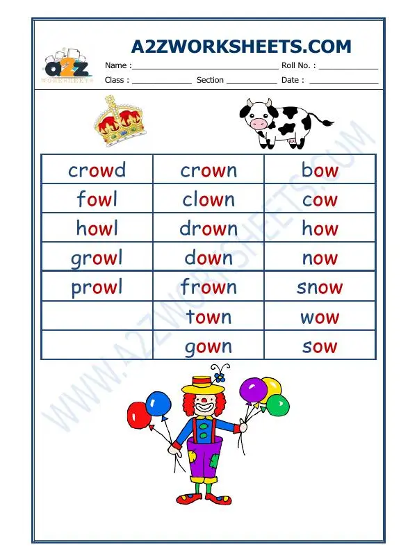 Aw Ow Sound Check-in Assessment Activity for Young Learners Second grade phonics worksheet showing aw and ow sound discrimination exercises for end-of-year assessment