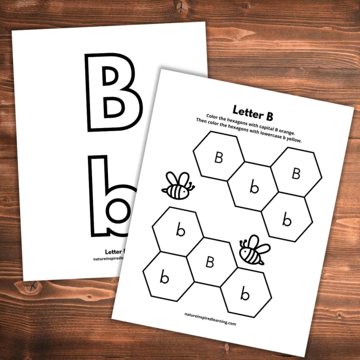 B Is For worksheet featuring letter B tracing and subtraction exercises for preschool students 11