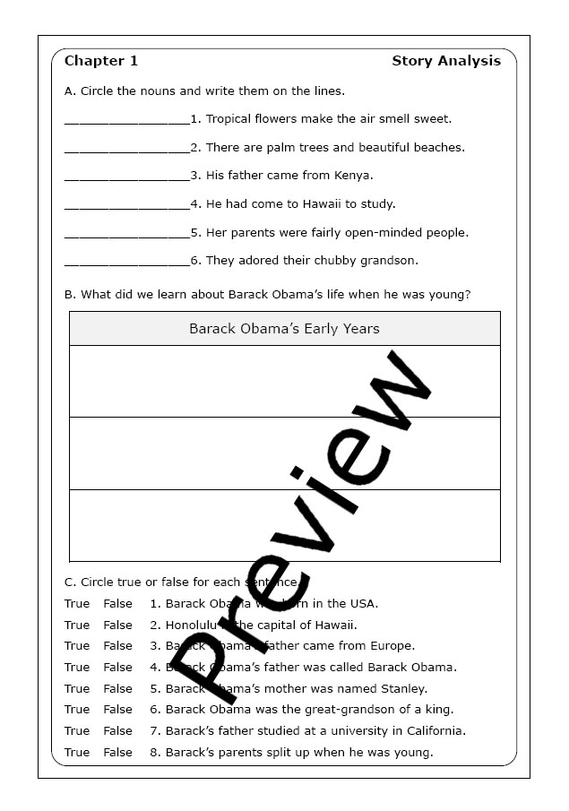 Barack Obama Life Events Timeline Activity for Elementary Learning A timeline showing key events from Barack Obama's life with dates and illustrations for second grade students