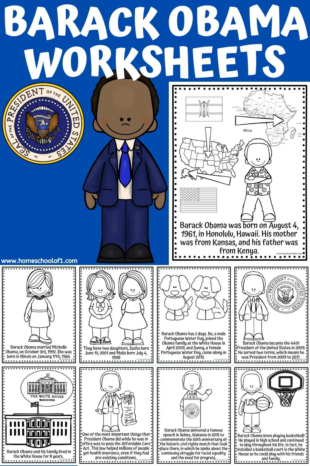 Image 24: Second Grade Barack Obama Timeline Worksheet Activity Barack Obama timeline activity showing key events from his life for second grade students learning about the 44th U.S. president