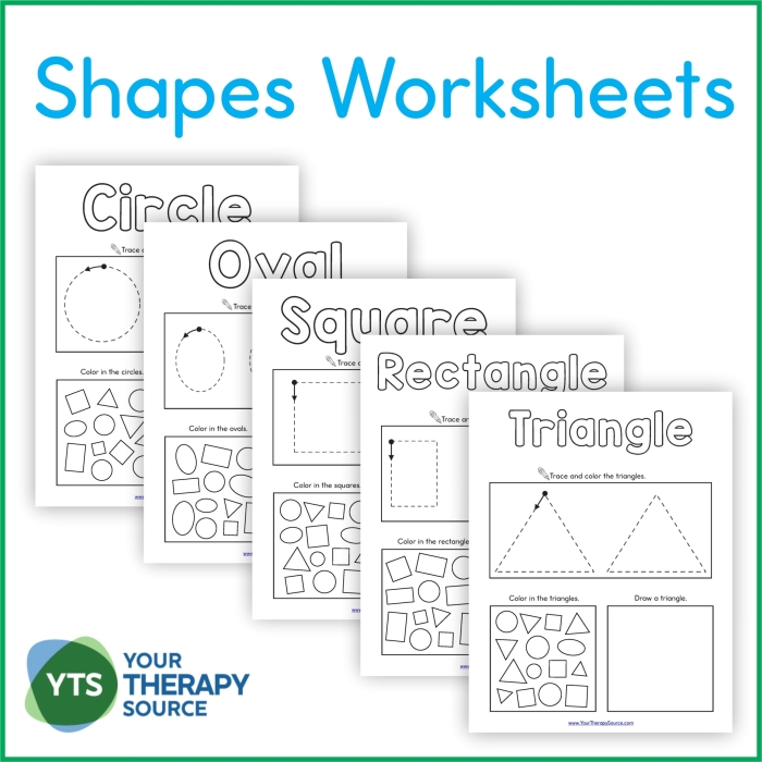 Colorful shapes worksheet for first graders to practice sorting basic shapes