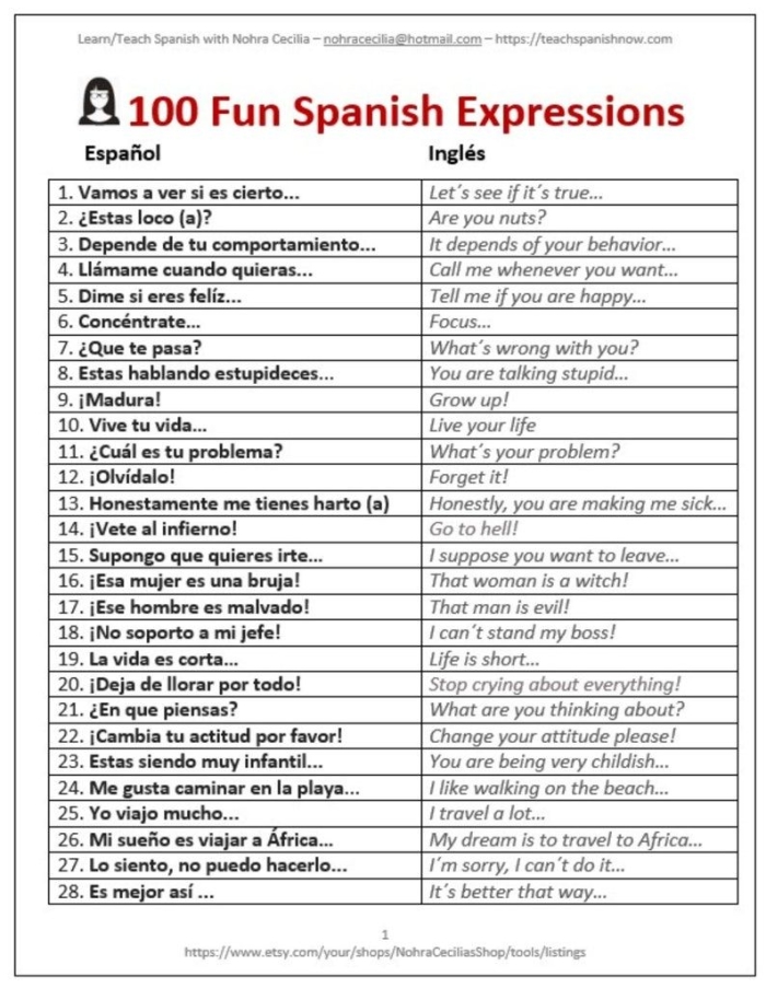 Basic Spanish Phrases worksheet for Second Grade