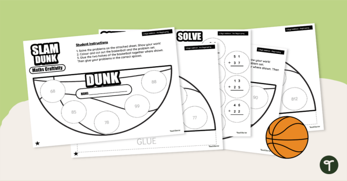 Third grade students calculating the area of basketball courts for a math madness worksheet
