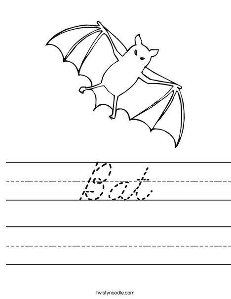 A first grade student reading a worksheet about bats with geometric illustrations