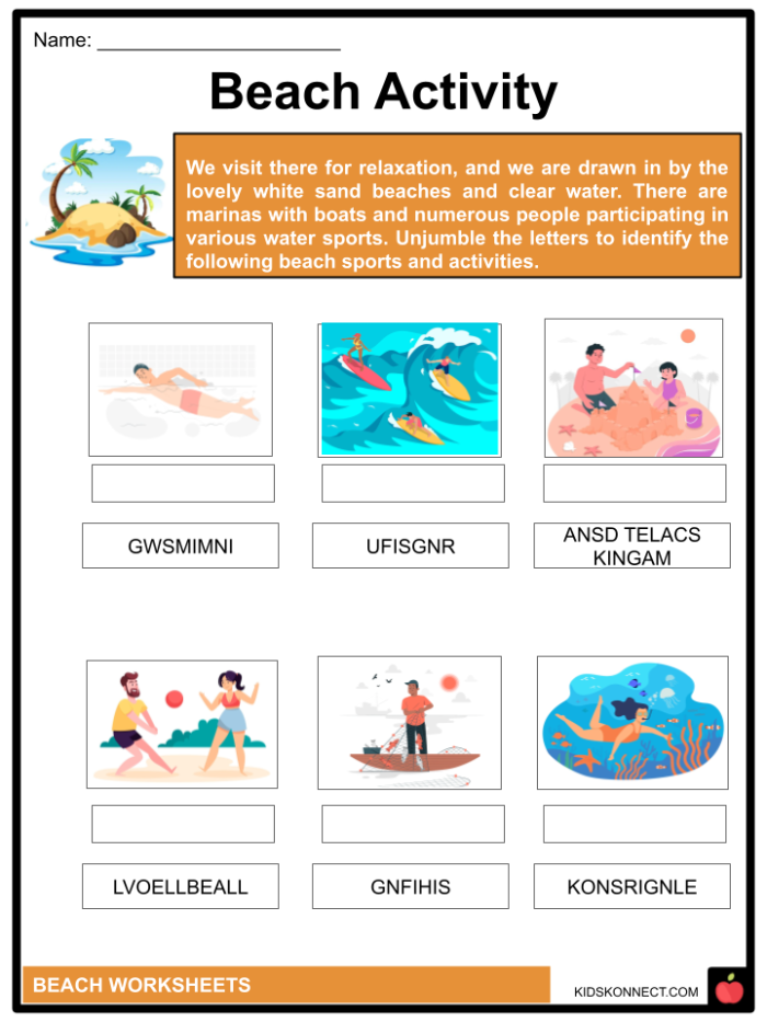 Third grade math worksheet featuring a beach-themed fill-in-the-blank counting story for activity 18