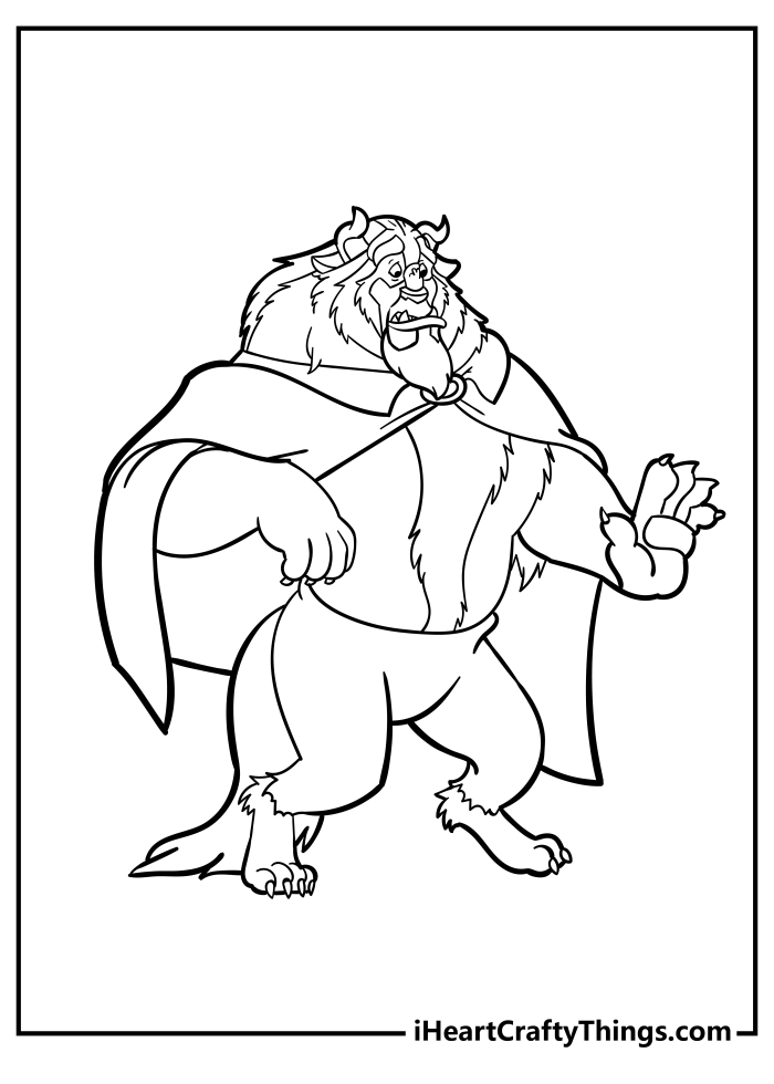 Preschoolers coloring Beauty and the Beast characters in a science theme worksheet