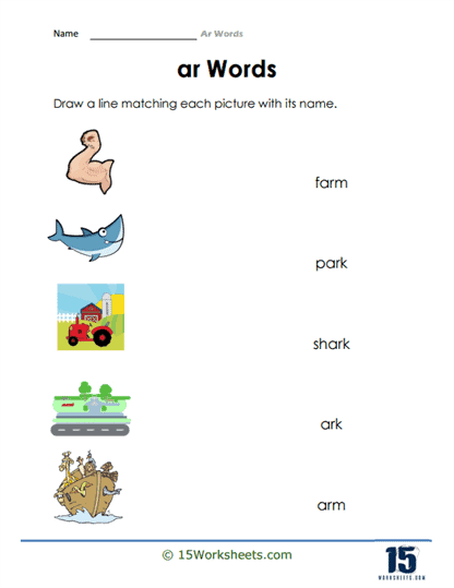 Second grade student worksheet featuring ar and or phonics practice activities