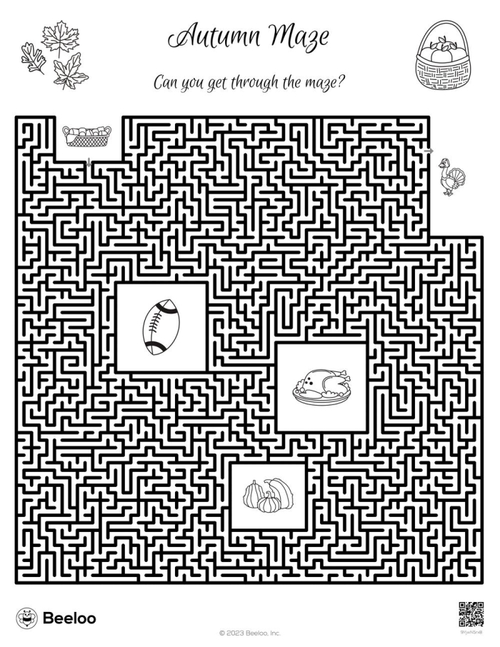 Autumn Maze Worksheet Number 10 Handwriting Activity for First Grade First grade students trace a winding path through an autumn themed maze worksheet to practice handwriting skills