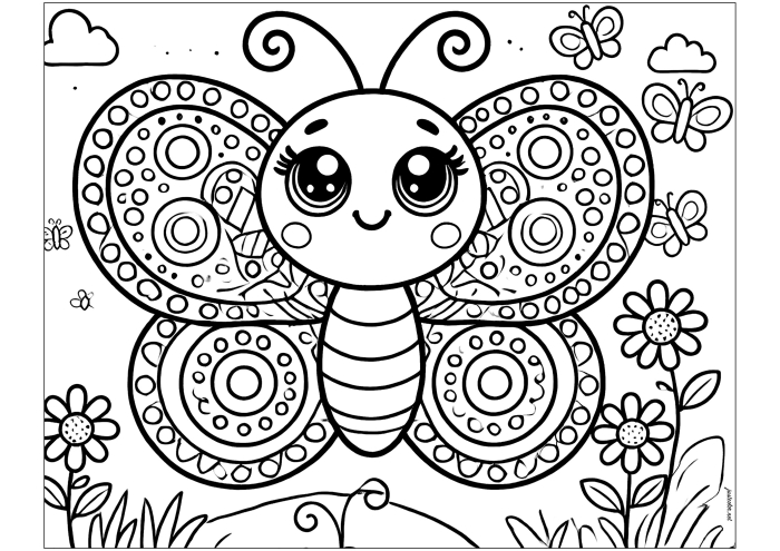 Beautiful butterfly coloring worksheet with intricate designs for creative practice Colorful butterflies with detailed wing patterns for first graders to color and decorate