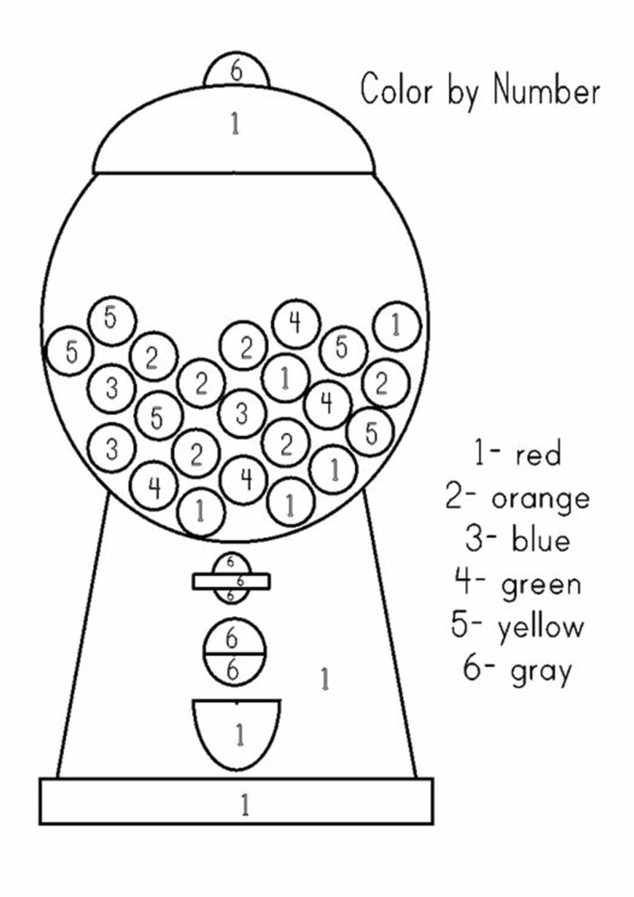 Cat Color By Number Activity 3 for Early Learners Colorful cat picture divided into numbered sections for pre-kindergarten students to color by number
