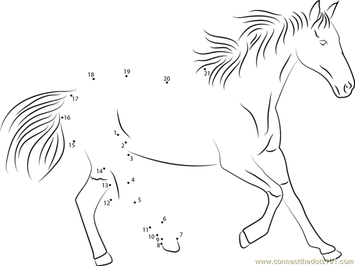 Connect the Dots Horse Activity 18: Complete the Picture by Following Numbers to Discover What the Horse is Doing First grade student connecting numbered dots from 1 to 37 to reveal a horse activity picture while practicing counting skills