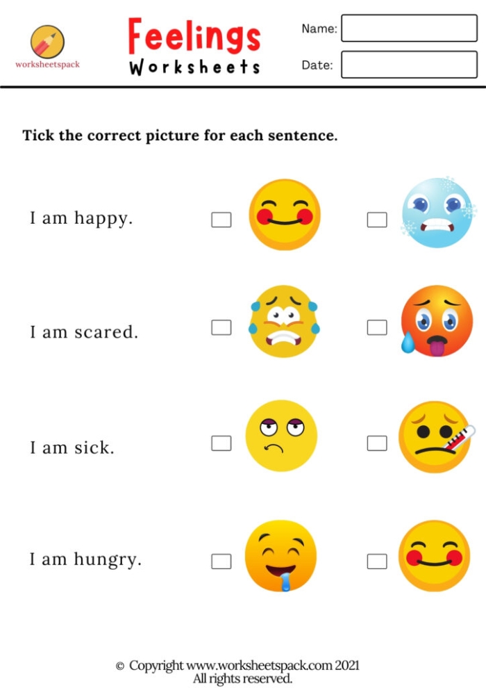 First grade worksheet for practicing sentence writing by describing emotions about friends and family