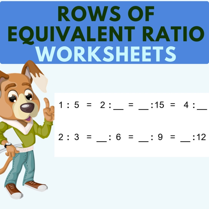 Sixth grade math worksheet focused on identifying and creating equivalent ratios