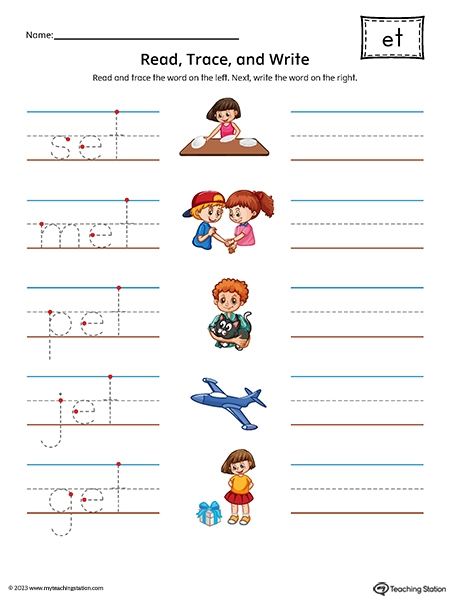 Tracing in Word Family Worksheet for Kindergarten Lesson 9 Kindergarten worksheet for tracing and practicing the in word family for phonics study