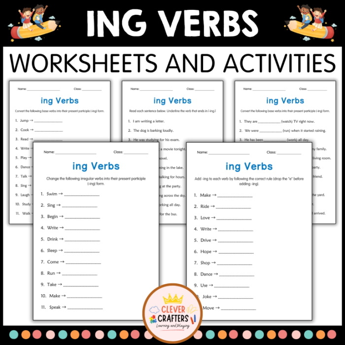 Verbs with ing worksheet for second grade phonics practice 11 Second grade phonics worksheet focused on adding ing to verbs to form present progressive sentences