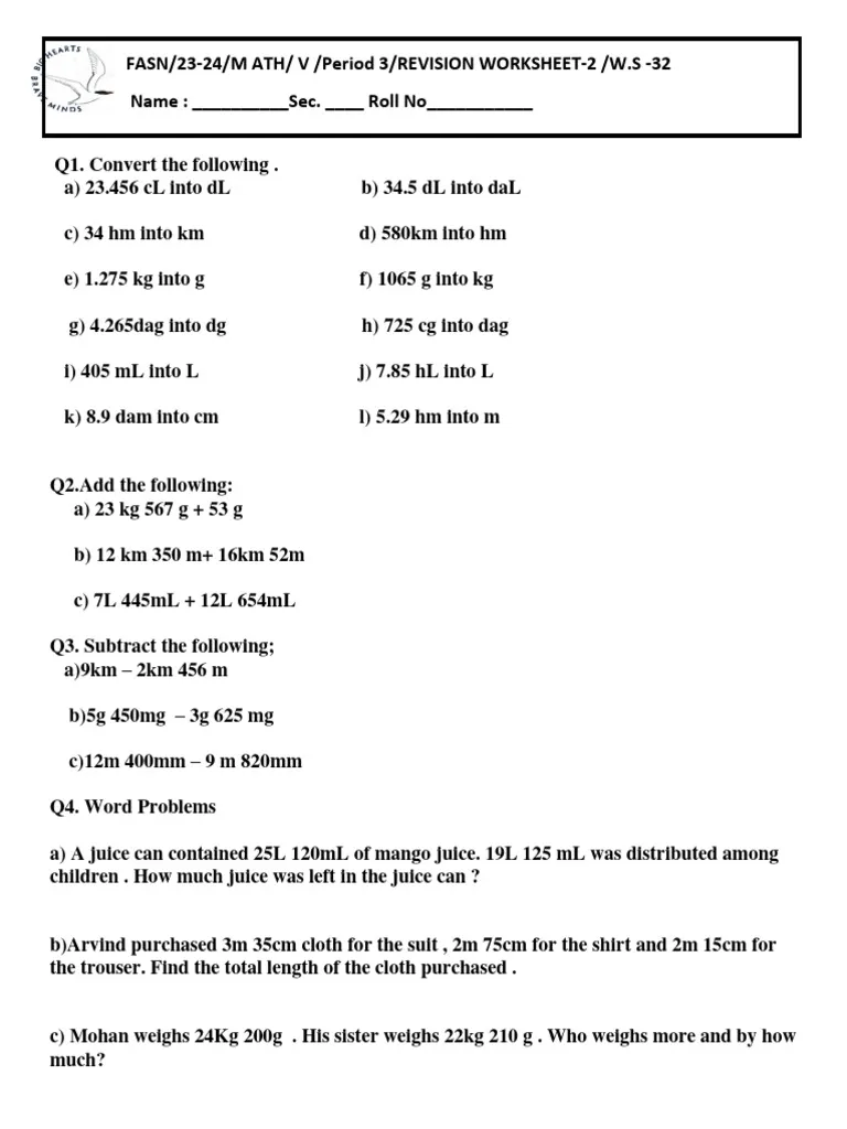 Measurement Master Review Test for Elementary Students Third grade student completing a measurement review worksheet with various length and weight problems
