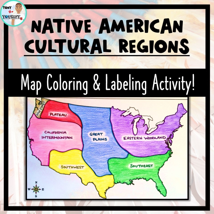 Native American Cultural Areas Worksheet Image 22 Third grade students coloring a map of Native American cultural regions worksheet