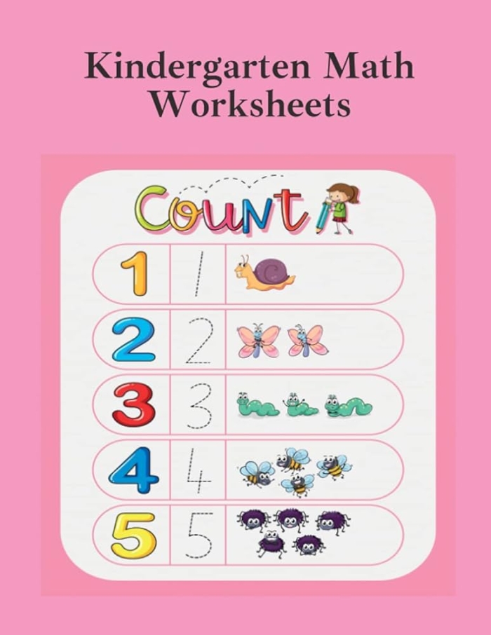 Kindergarten students adding single-digit numbers with ocean animals and sea creatures on a colorful math worksheet