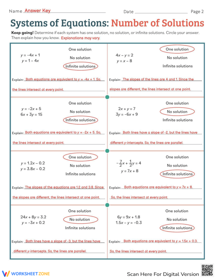 Eighth Grade Algebra Systems of Equations Worksheet 20 Eighth grade algebra worksheet focusing on identifying solutions to systems of equations