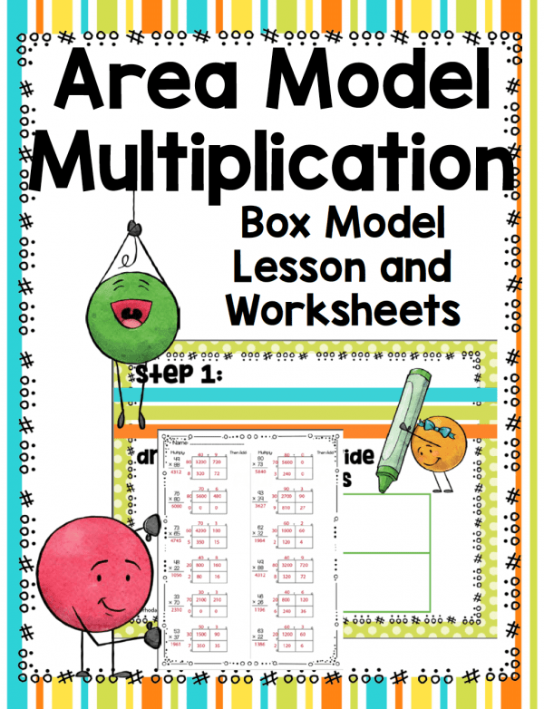 Worksheet example for solving multiplication problems with area models in a fun way Bicycle Multiplication Area Models worksheet for fourth graders featuring engaging word problems