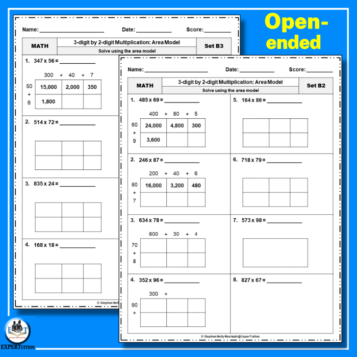 Engaging area model problems to enhance multiplication skills in children Bicycle Multiplication Area Models worksheet for fourth graders featuring multiplication word problems