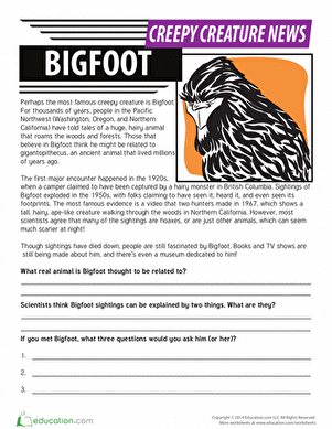 Second Grade Bigfoot Punctuation Worksheet 14 Bigfoot Punctuate the Story worksheet for second grade grammar practice