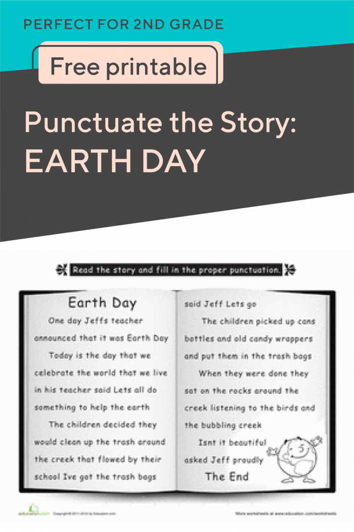 Bigfoot Punctuation Practice Worksheet for Second Grade Second grade student using a Bigfoot themed worksheet to practice punctuation skills