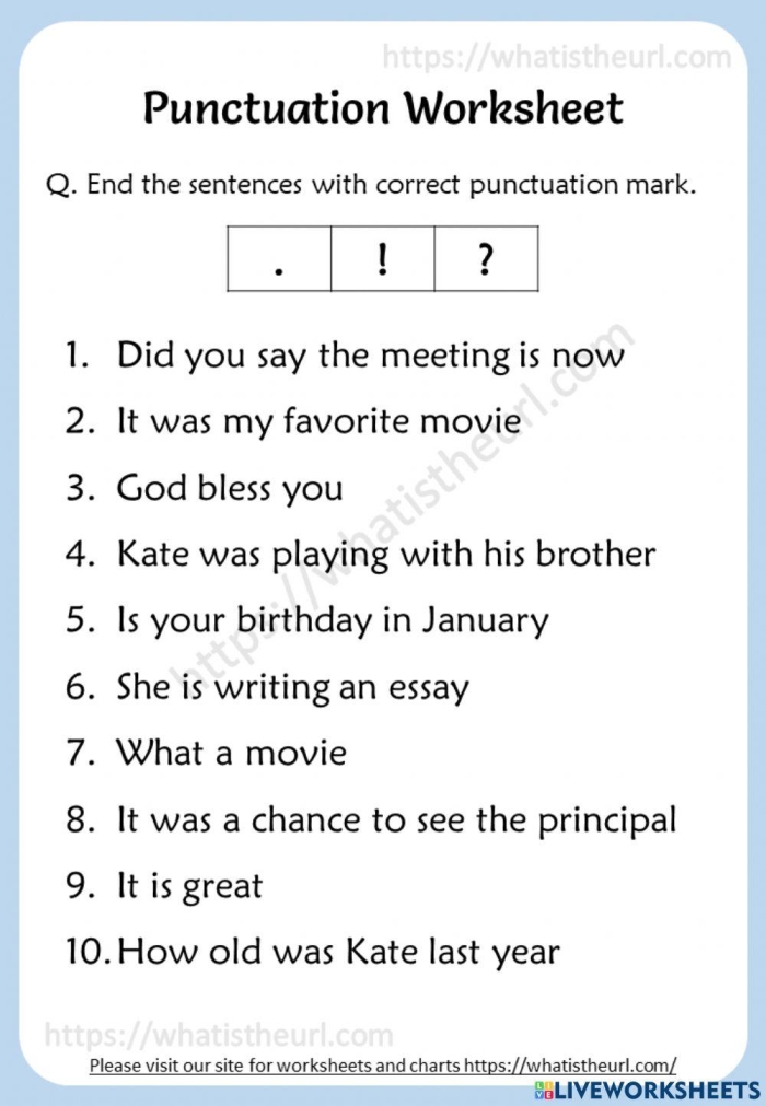Bigfoot Story Punctuation Practice Activity for Second Grade Learners A second grade student completing a Bigfoot punctuation worksheet with sentences missing periods, question marks, and exclamation points