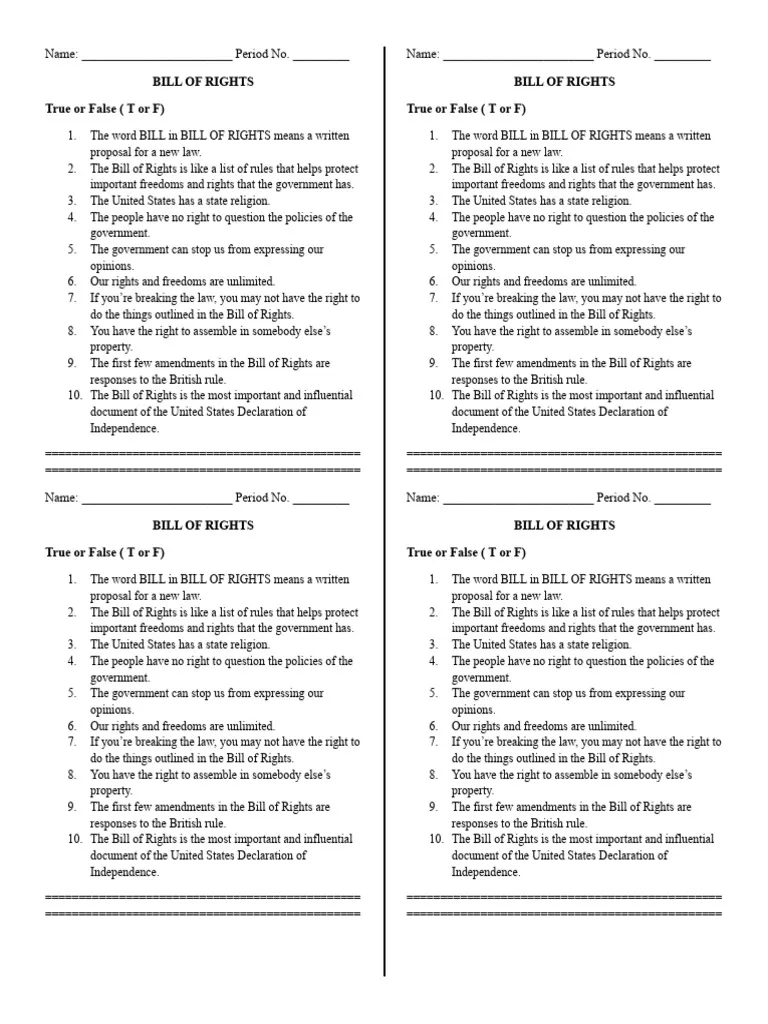 Illustrate the Bill of Rights with fun drawings and creative designs for fourth graders