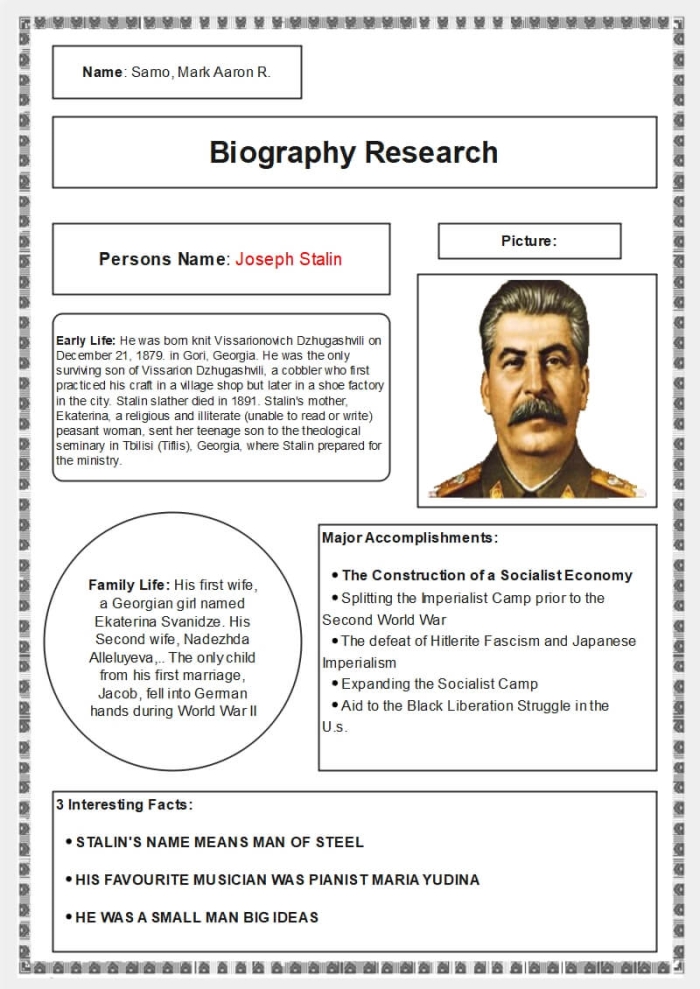 Third grade biography research graphic organizer worksheet for planning student reports