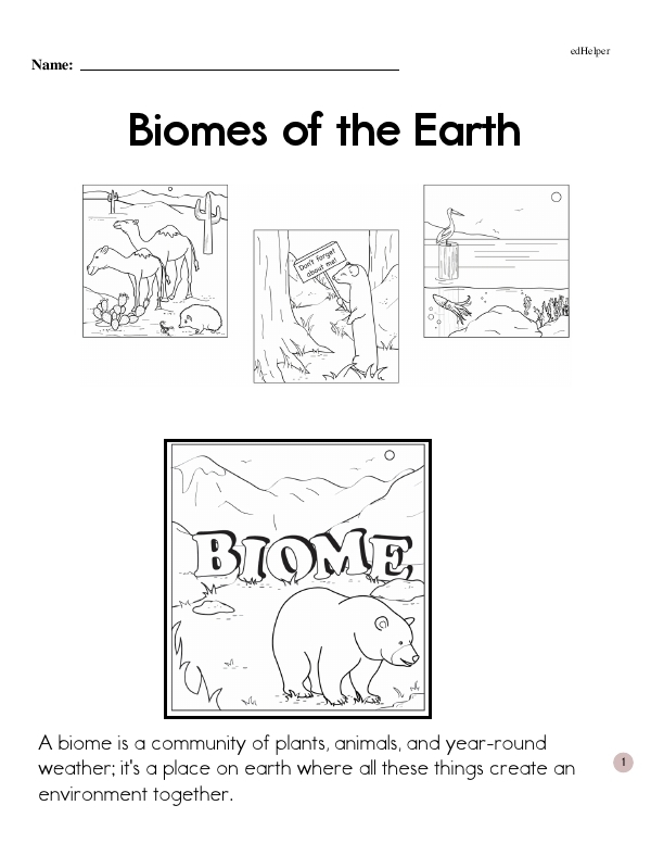 Biomes of the World Map Worksheet 22 Fourth grade geography worksheet featuring a colorful map of terrestrial biomes for students to analyze
