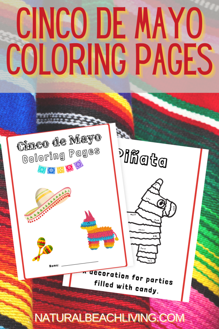 Preschooler coloring page featuring a festive birthday pinata filled with candy
