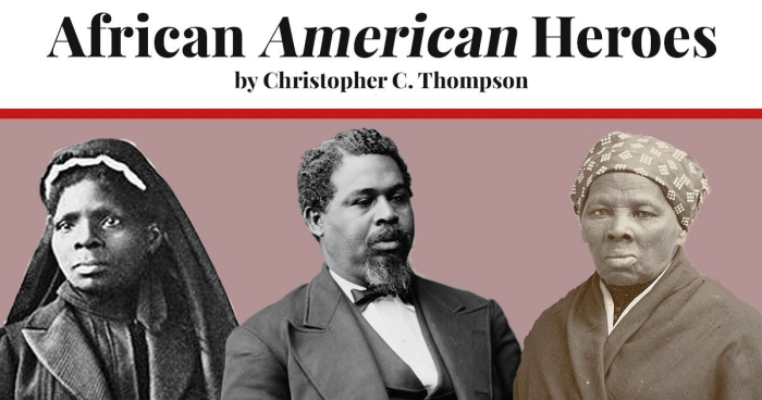 Illustration of a worksheet featuring Black American heroes with cut-out cards for students