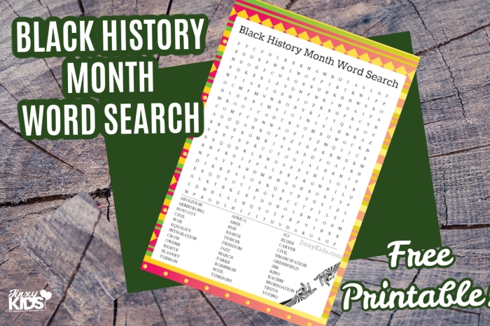 Engaging word search activity celebrating Black History Month and promoting awareness of equality struggles Black History Month word search worksheet for fourth graders focusing on African-American history terms