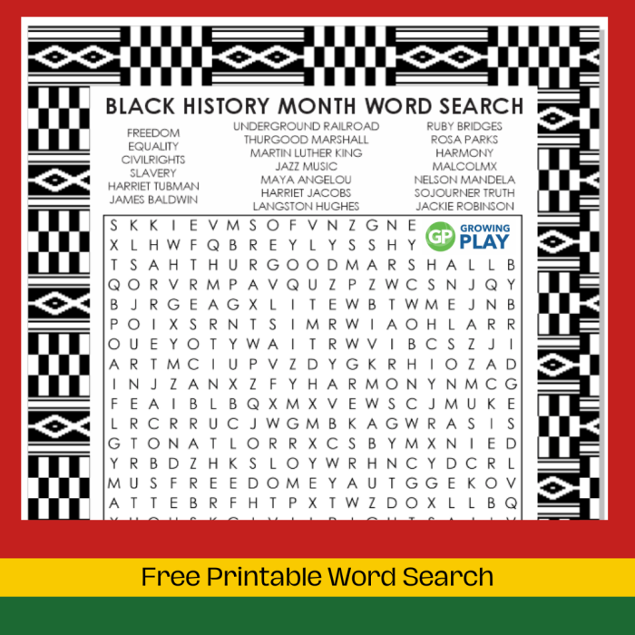 Engaging word search activity for fourth graders celebrating Black History Month Black History Month Word Search worksheet featuring key terms related to the African-American fight for equality