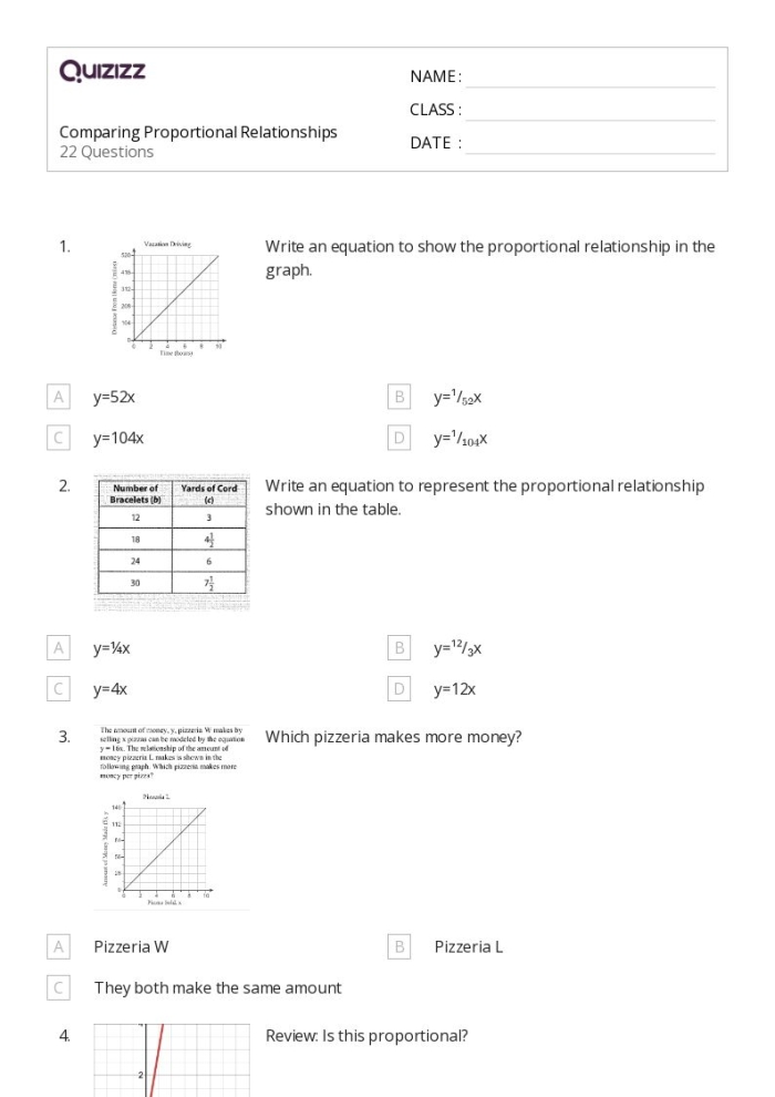 Block Party Planning: Proportional Relationship Performance Task Worksheet Image 21 Worksheet illustrating a proportional relationship performance task for seventh graders